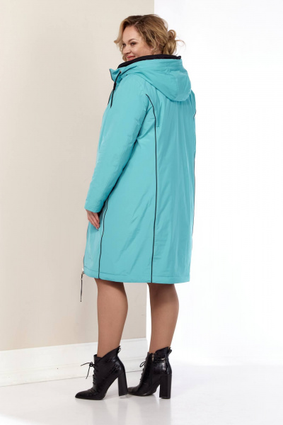 Бирюзовая демисезонная куртка на синтепоне с капюшоном и карманами Shetti 2181 ментол - фото 7