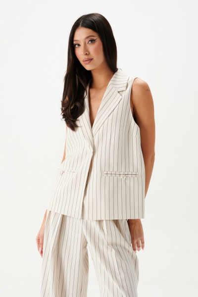 Жилет однобортный из костюмной ткани для деловых образов ANNETE A5443 - фото 3