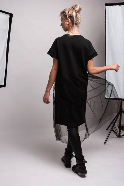 Платье свободного кроя с принтом и металлическими булавками BUNABOUTIQUE 2045 - фото 3