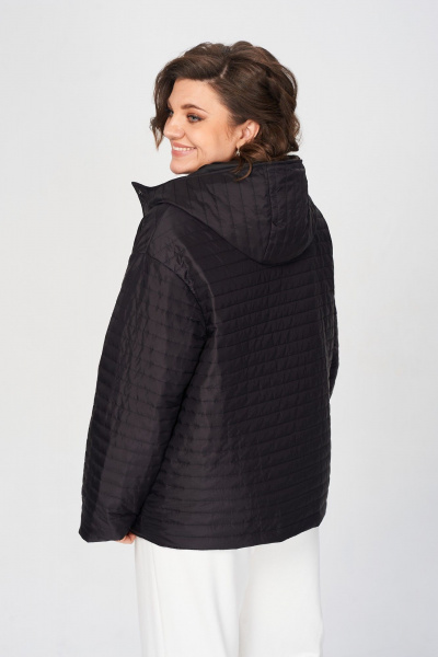 Демисезонная куртка из плащёвой ткани с капюшоном и застежкой на кнопки Диомант 2033 черный - фото 5