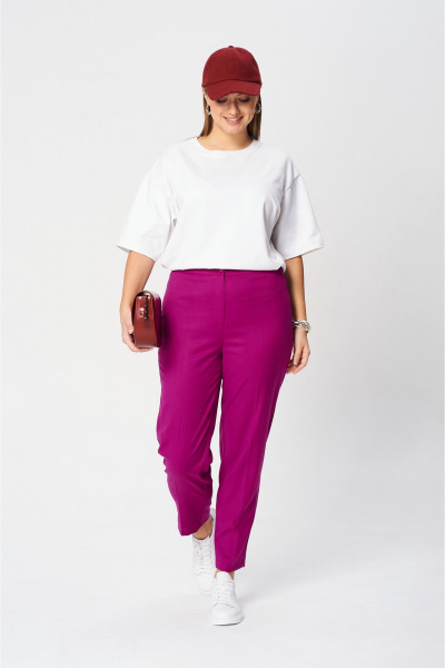 Брюки и жилет деловой комплекта из текстиля SandyNa 130560 фуксия - фото 4