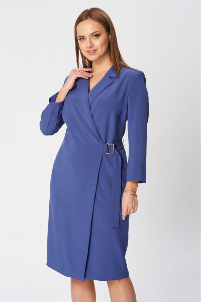 Платье с запахом полуприлегающего силуэта из textиля SandyNa 130131 джинсовый - фото 5