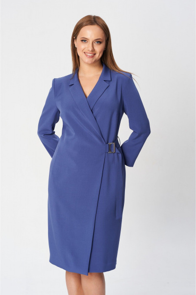 Платье с запахом полуприлегающего силуэта из textиля SandyNa 130131 джинсовый - фото 4