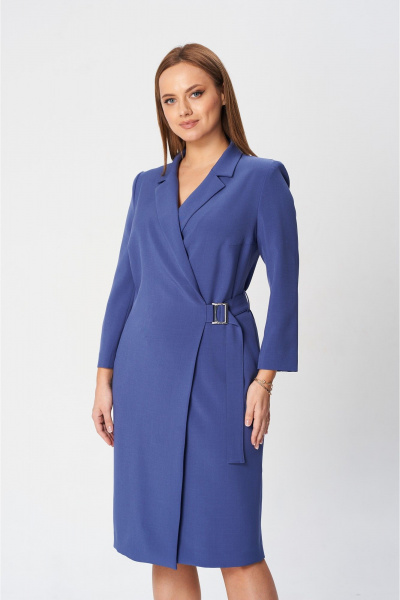 Платье с запахом полуприлегающего силуэта из textиля SandyNa 130131 джинсовый - фото 3