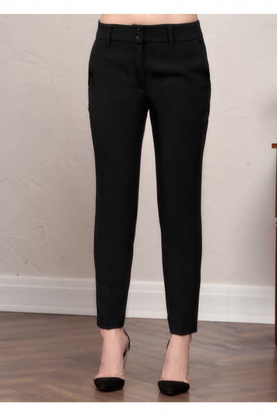 Зауженные брюки 7/8 длины из текстиля для повседневной носки MarSo 2030 черный - фото 5