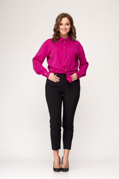 Зауженные брюки 7/8 длины из текстиля для повседневной носки MarSo 2030 черный - фото 1