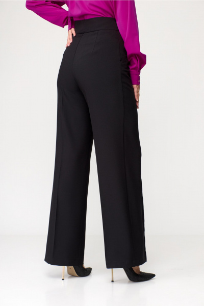 Палаццо брюки с высокой посадкой из текстиля MarSo 2032 черный - фото 6