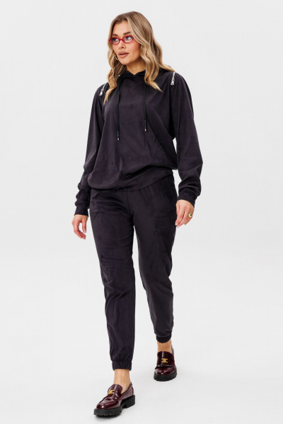 Костюм 2-ка из искусственной замши черный на каждый день AVRIL 2015 антрацит - фото 3