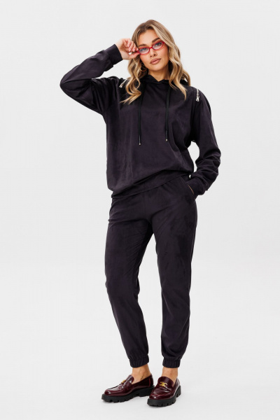 Костюм 2-ка из искусственной замши черный на каждый день AVRIL 2015 антрацит - фото 1