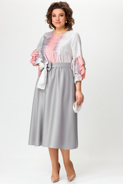 Платье мультиколор с погонами и расклешением Angelina & Сo 1205 - фото 5