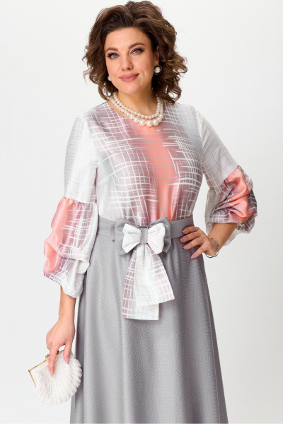 Платье мультиколор с погонами и расклешением Angelina & Сo 1205 - фото 4