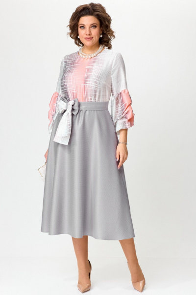 Платье мультиколор с погонами и расклешением Angelina & Сo 1205 - фото 2