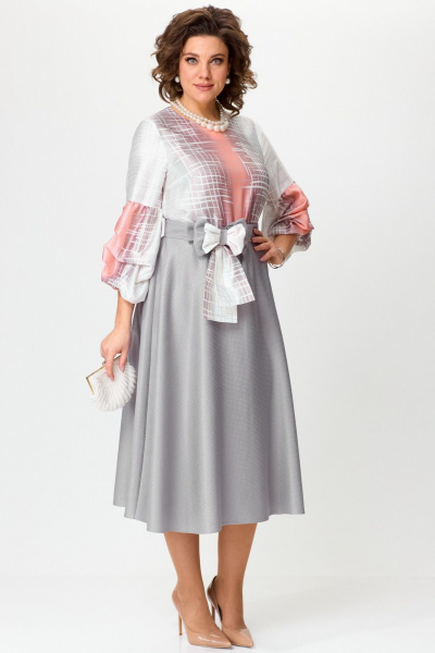 Платье мультиколор с погонами и расклешением Angelina & Сo 1205 - фото 1