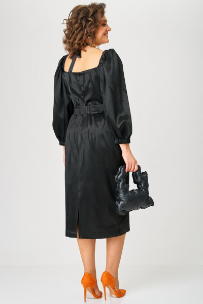 Платье черное облегающее с разрезом и поясом Angelina & Сo 1208 - фото 6