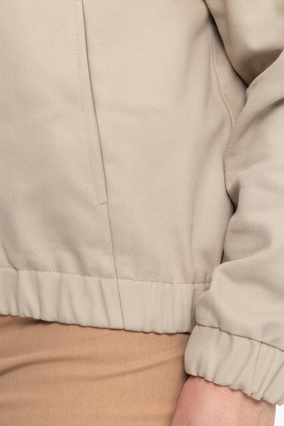 Джинсовый бомбер, бежевый, стильный, на каждый день, демисезон Дорофея 453 оливковый - фото 9