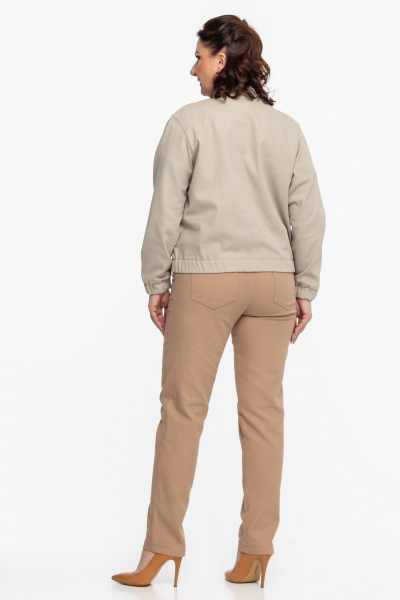 Джинсовый бомбер, бежевый, стильный, на каждый день, демисезон Дорофея 453 оливковый - фото 7