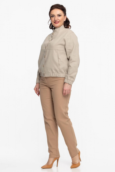 Джинсовый бомбер, бежевый, стильный, на каждый день, демисезон Дорофея 453 оливковый - фото 6