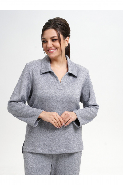 Костюм из трикотажных джемперов и широких брюк серый Пинск-Стиль 215 серый - фото 6