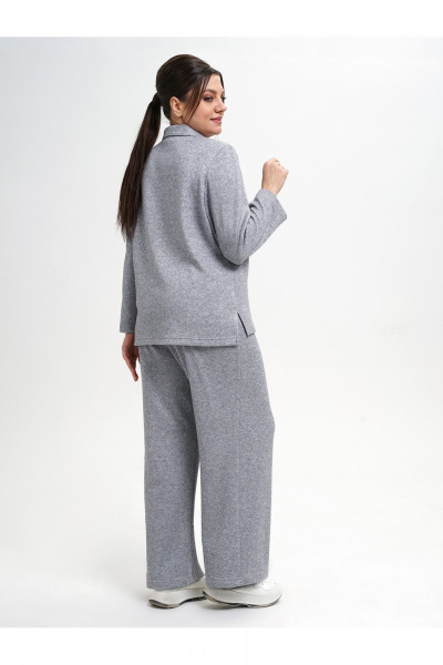 Костюм из трикотажных джемперов и широких брюк серый Пинск-Стиль 215 серый - фото 5