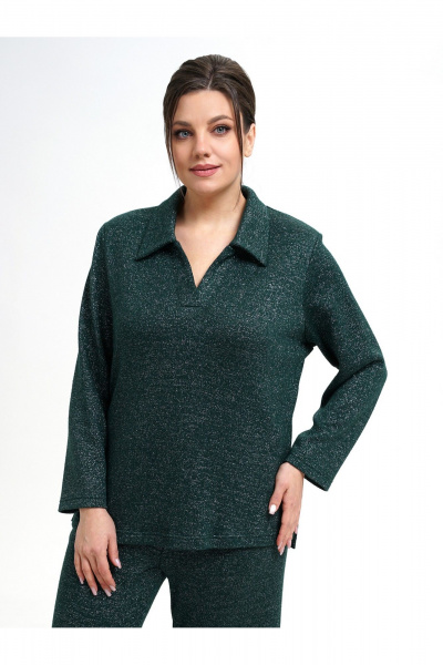 Костюм из трикотажа и брюк с поясом зеленый Пинск-Стиль 215 лесной_зеленый - фото 7
