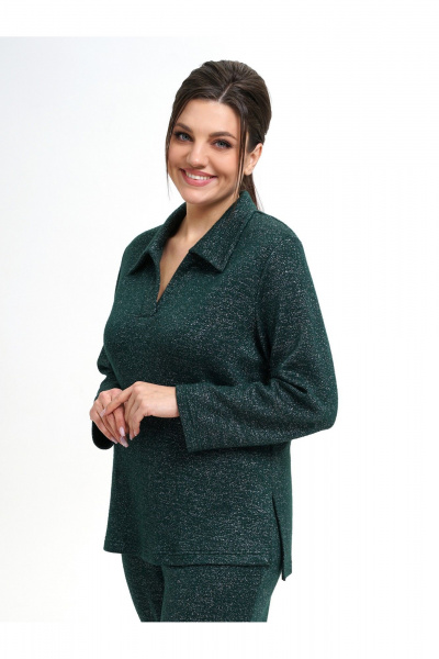 Костюм из трикотажа и брюк с поясом зеленый Пинск-Стиль 215 лесной_зеленый - фото 6