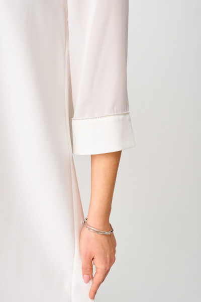 Нарядное двухслойное платье из легкого шифона БАГРЯНИЦА 5080 белый - фото 6