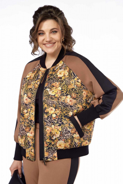 Бомбер и брюки в стиле спортшик из трикотажа LEANNA-STYLE 9022 мультиколор - фото 3