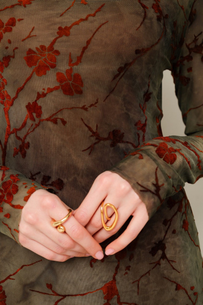 Платье из сетки с анималистичным принтом и подкладкой PUR PUR 11-332/1 - фото 2