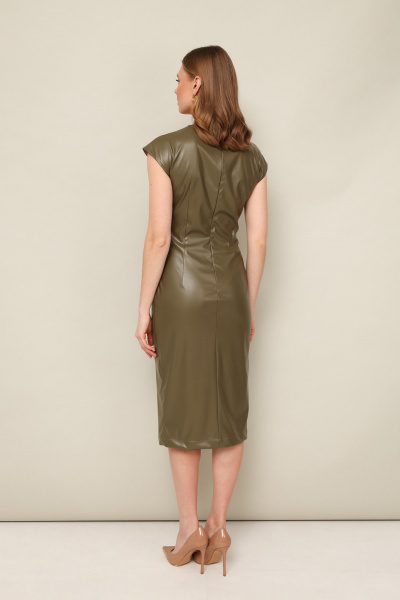 Платье из экокожи с складками и драпировкой PUR PUR 11-343/2 - фото 4