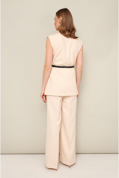 Брюки и жилет из костюмной ткани бежевый деловой стиль PUR PUR 11-346/2 - фото 4