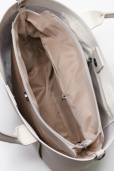 Круглогодичная экокожаная сумка с перегородочным карманом Galanteya 11724.24с817к45 бежевый_т. - фото 5