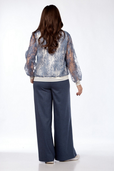 Брюки, бомбер, майка Милора-стиль 1318 джинсовый - фото 4