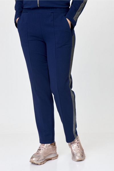 Костюм спортивный с зауженными брюками и укороченным жакетом Bonna Image 845 синий - фото 12