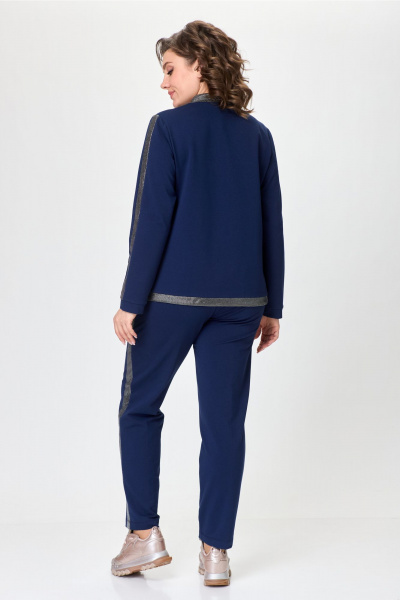 Костюм спортивный с зауженными брюками и укороченным жакетом Bonna Image 845 синий - фото 9