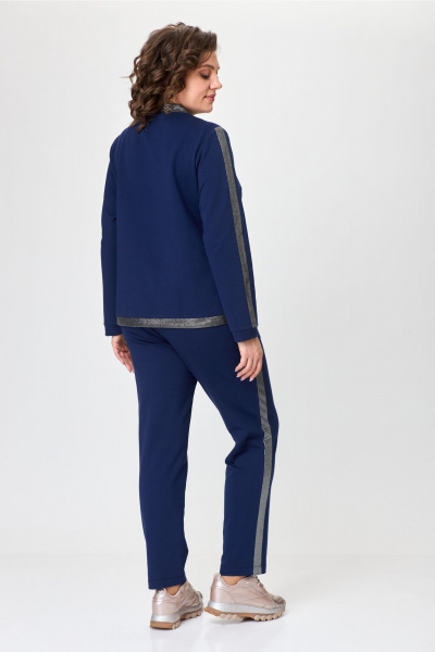 Костюм спортивный с зауженными брюками и укороченным жакетом Bonna Image 845 синий - фото 7