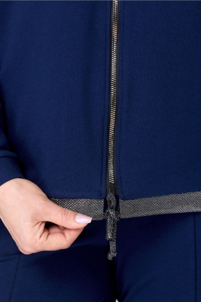 Костюм спортивный с зауженными брюками и укороченным жакетом Bonna Image 845 синий - фото 6