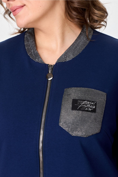 Костюм спортивный с зауженными брюками и укороченным жакетом Bonna Image 845 синий - фото 5