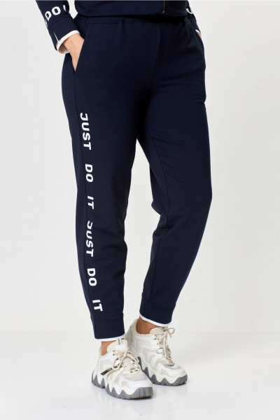 Костюм из трикотажа: бомбер и зауженные брюки спорт-шик Bonna Image 889 синий - фото 14