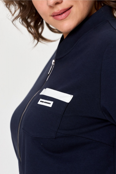 Костюм из трикотажа: бомбер и зауженные брюки спорт-шик Bonna Image 889 синий - фото 10