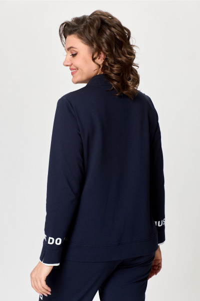 Костюм из трикотажа: бомбер и зауженные брюки спорт-шик Bonna Image 889 синий - фото 4