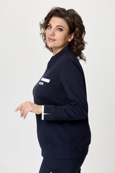 Костюм из трикотажа: бомбер и брюки зауженные с карманами Bonna Image 889-1/1 синий - фото 4