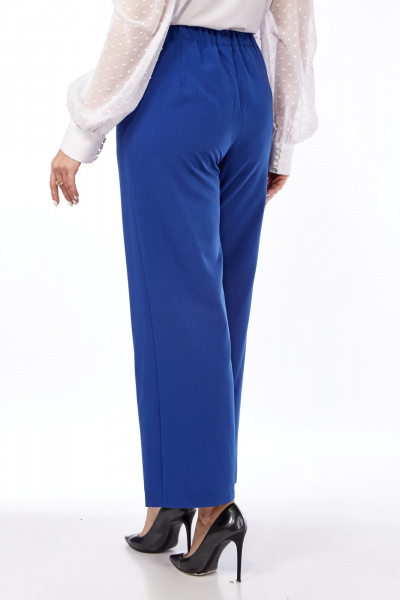 Классические брюки с костюмной тканью и притачным поясом Abbi 2027 синий - фото 12