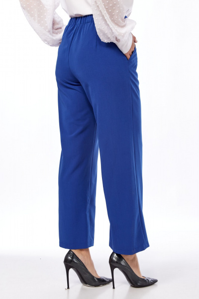 Классические брюки с костюмной тканью и притачным поясом Abbi 2027 синий - фото 9