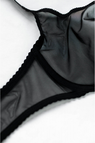 Бюстгальтер сетчатый с поддержкой и кружевными вставками Frank&Co 11207 черный - фото 8