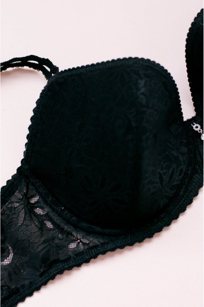 Кружевной бюстгальтер на каркасах с плотной чашкой Frank&Co 15215 черный - фото 13