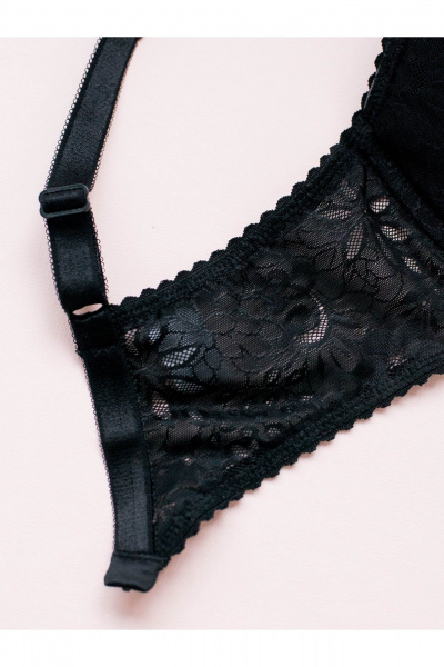 Кружевной бюстгальтер на каркасах с плотной чашкой Frank&Co 15215 черный - фото 2