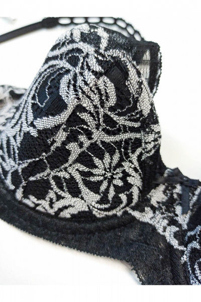 Кружевной бюстгальтер большого размера с поддержкой Frank&Co 13224 черный - фото 8