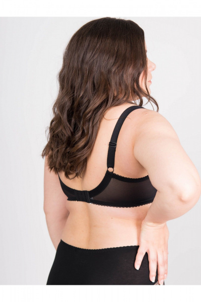 Бюстгальтер мягкий из микроволокна и кружева для больших размеров Frank&Co 11228 черный - фото 3