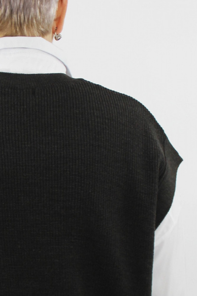 Черный жилет из трикотажа без боковых швов на каждый день Полесье С1056-24 4С0855-Д43 158,164 турецкий_кофе - фото 3