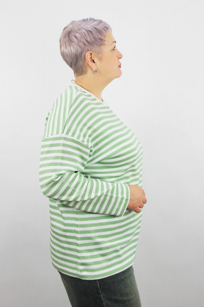 Зеленый трикотажный джемпер с длинным рукавом для повседневной носки Полесье С1094-24 4С0839-Д43 170,176 зеленый_агат - фото 2